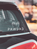 Pawmom or Pawdad with Optional Custom Wording Car Decal