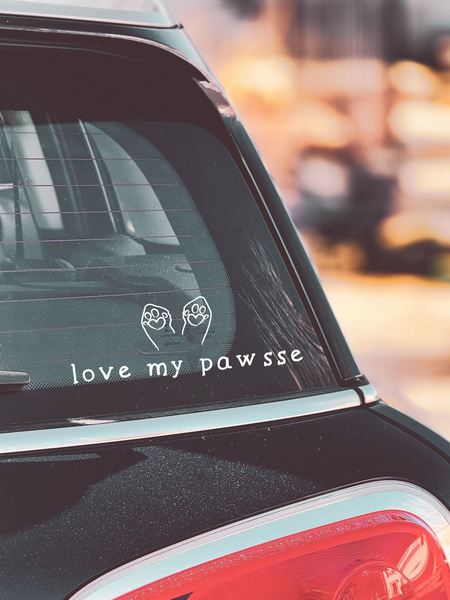 Love My Pawsse Car Decal
