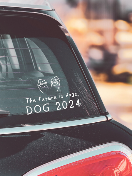The Future is Dogs or Cats: Dog 2024 or Cat 2024 Car Decal