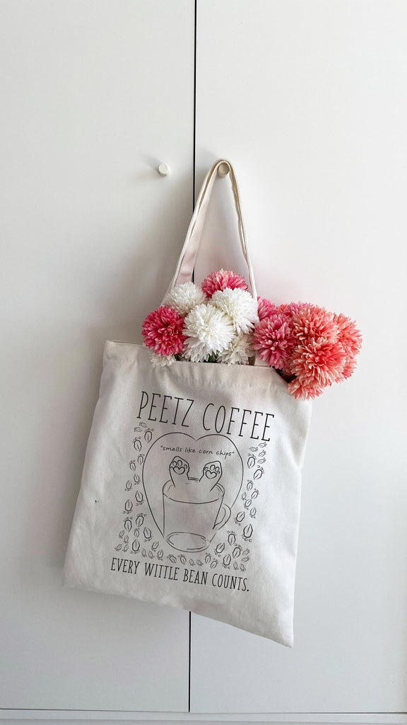 Peetz Coffee Every Wittle Bean Counts Funny Tote Bag