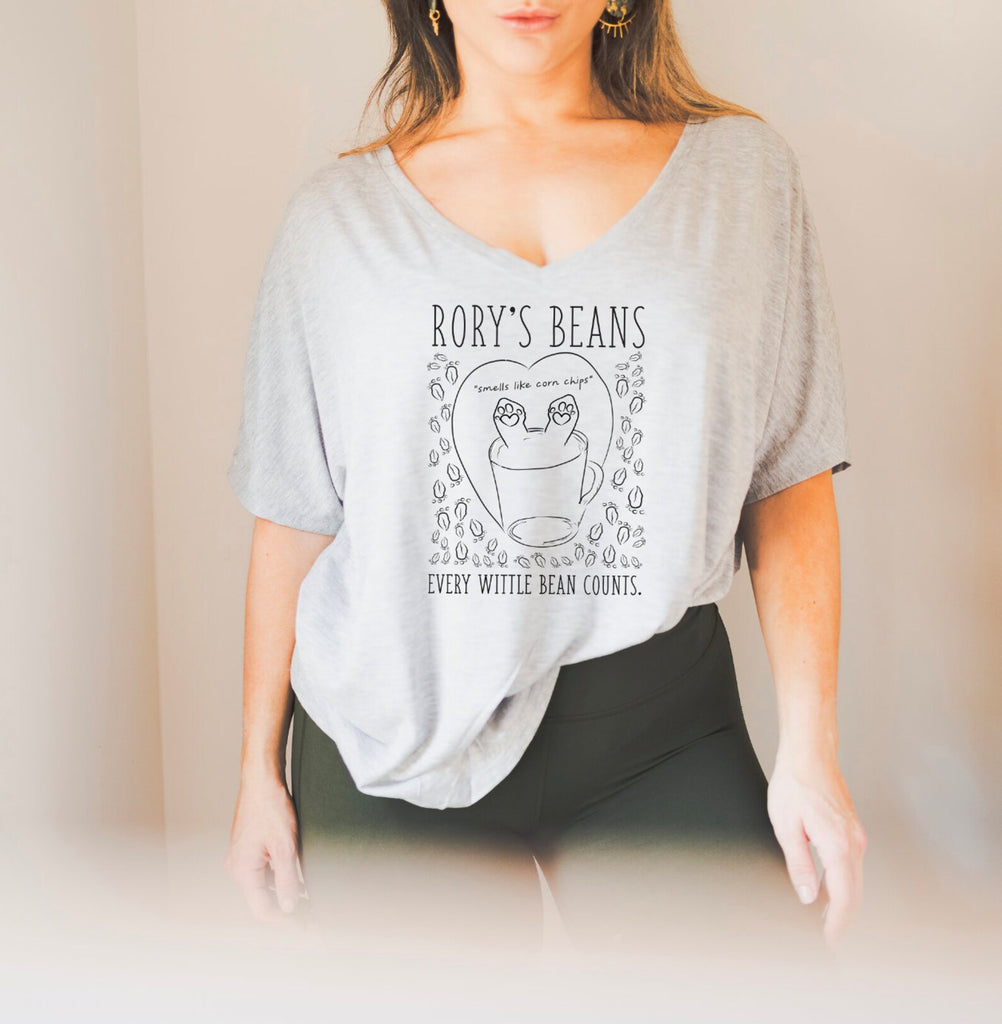 Customized Dog Name Beans Coffee Shop Women's T-Shirt, V-Neck, or Tank