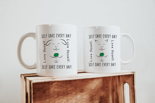 Self Care Every Day Comfort Dog or Cat Coffee Mug