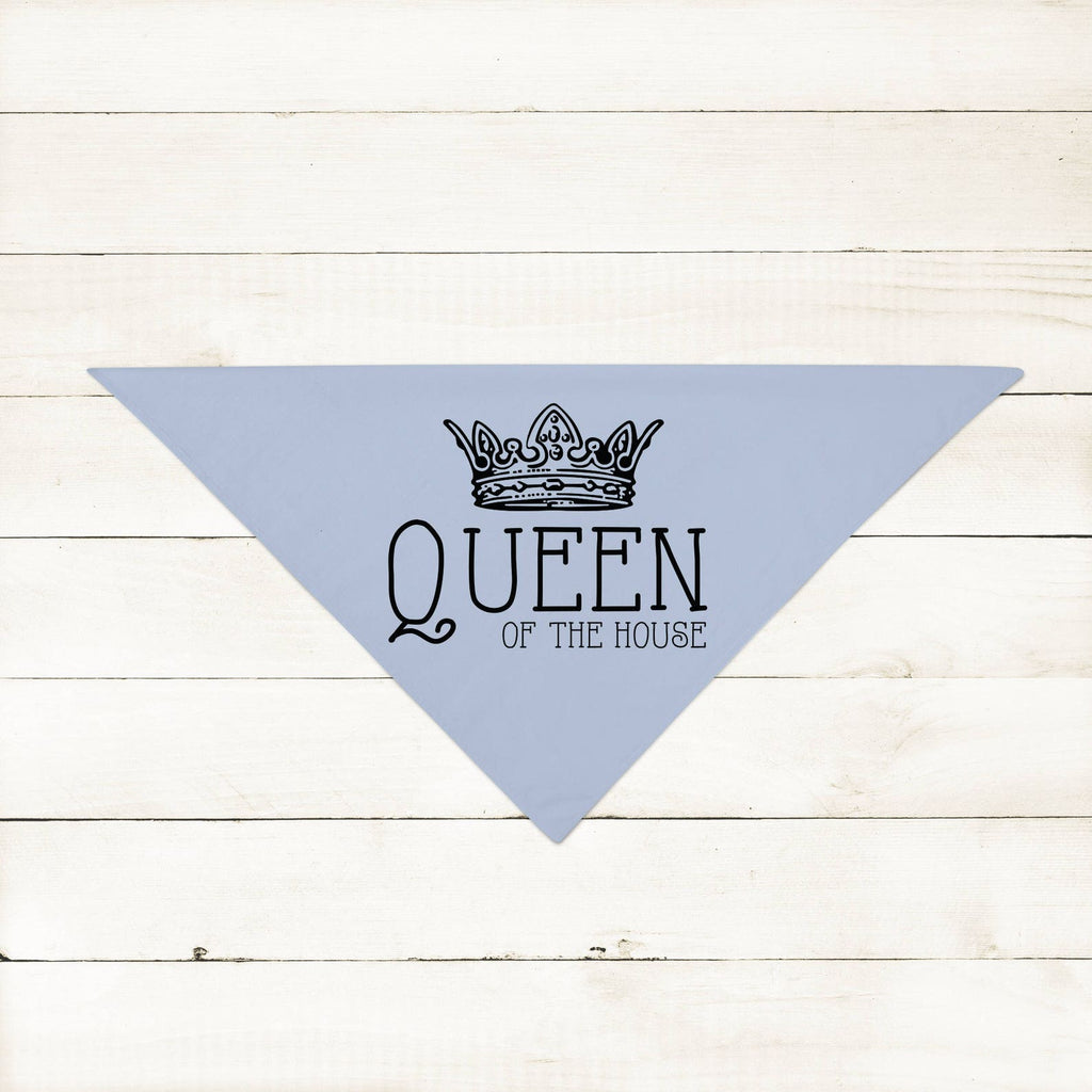 Queen or King of the House Dog Bandana in Light Blue