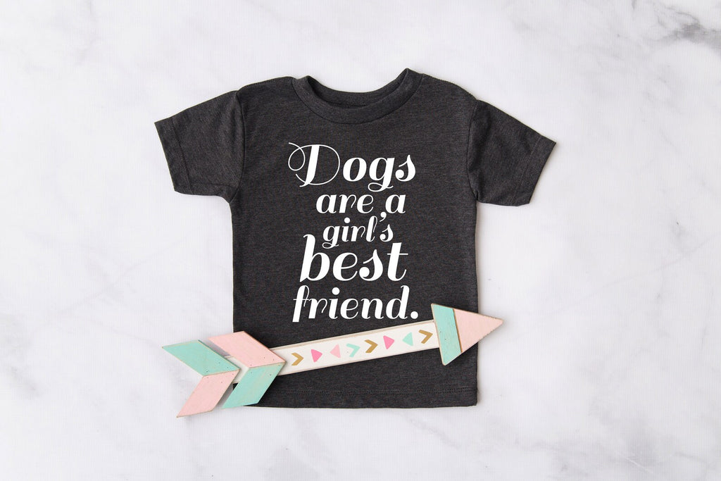 INFANT, TODDLER, or YOUTH Dogs are a Girl's Best Friend Kid's T-Shirt in Dark Grey Heather