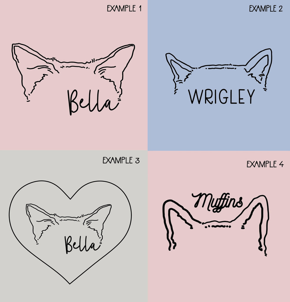 Custom Cat Ear Design Fee for Tattoos, DIY Projects, Etc. - Design Examples 1-4