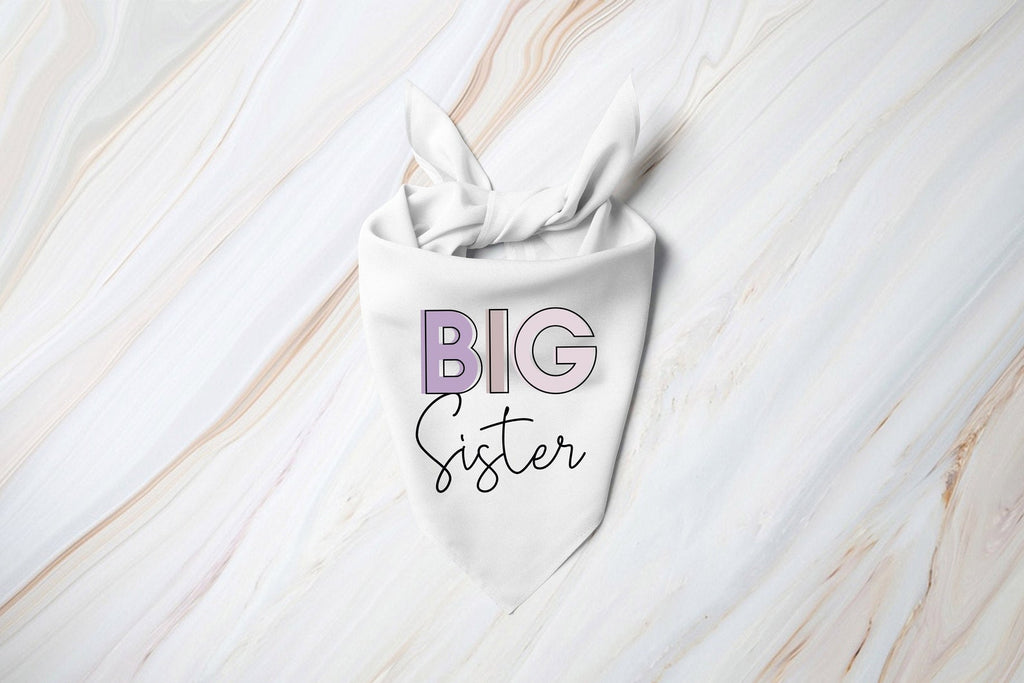 Custom Big Sister Big Brother Birth Announcement Colorful Dog Bandana Scarf