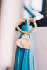 Custom from Photo Dog Ears or Cat Ears or Other Pet's Ears Tassel Faux Leather Keychain - Turquoise Tassel Keyring