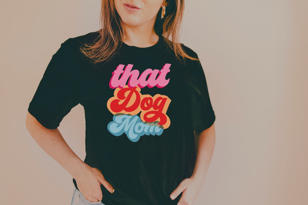 That Dog Mom Retro Typography Unisex T-Shirt - Black