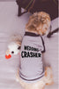 Wedding Crasher Engagement Announcement Dog Raglan Shirt in Grey and Navy