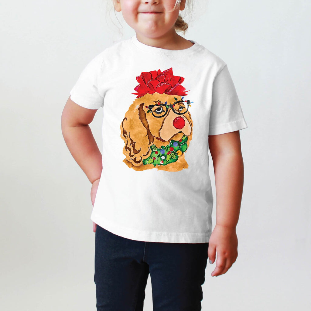 INFANT, TODDLER, or YOUTH Cocker Spaniel Christmas Tee T-Shirt