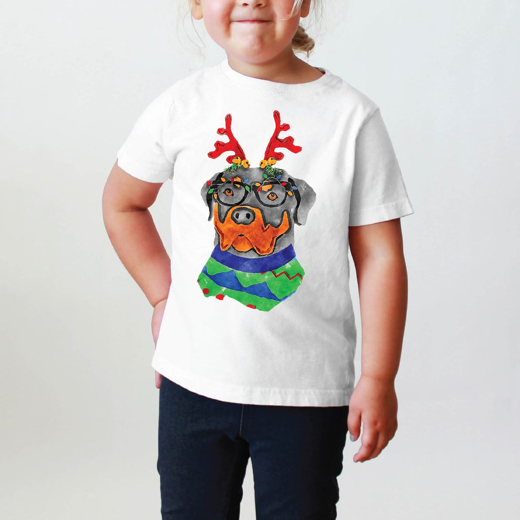 INFANT, TODDLER, or YOUTH Rottweiler Rotty Rottie Christmas Tee T-Shirt