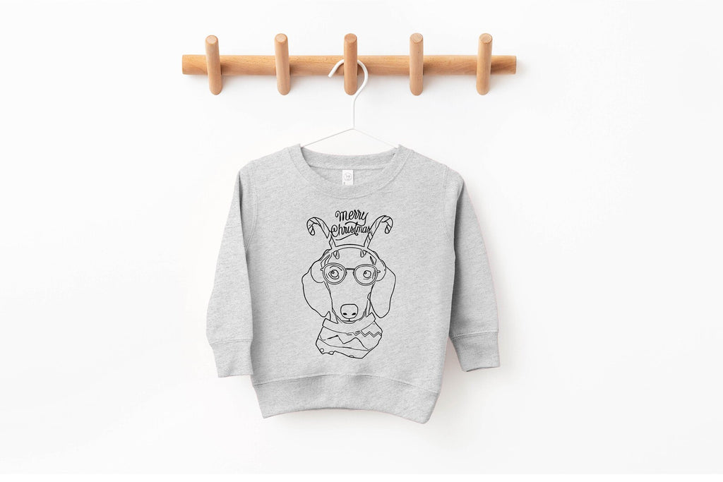 Dachshund Doxie Christmas Pick a Style Toddler OR Youth Sweatshirt or Hoodie 