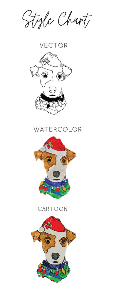 Barkley & Wagz Style Chart for Jack Russell Terrier JRT - Vector, Watercolor, Cartoon
