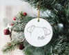 Custom Single or Set of Ceramic Festive Christmas Ornaments Dog, Cat, or Other Pet's Ears