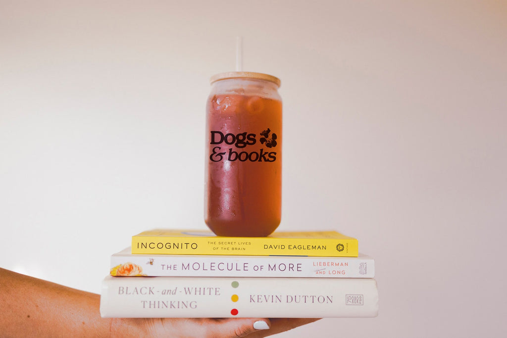 Dogs & Books 16 oz or 20 Oz Frosted Beer Can Cup With or Without Lid Customized Iced Coffee Cup For Dog Mom Dog Mama Dog Parents