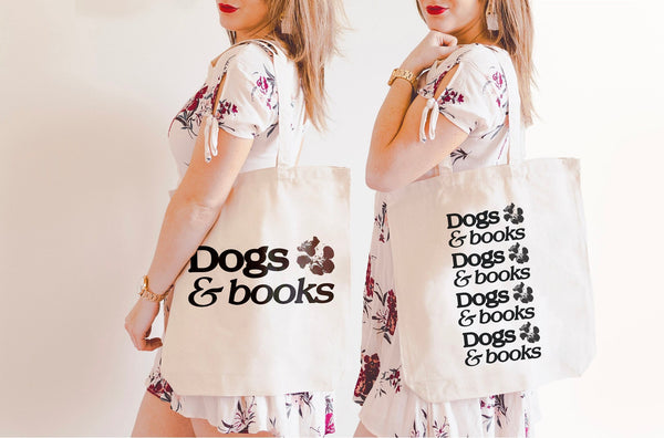 Dogs and Books Front and Back Tote