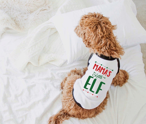 Mamas Elf Christmas Dog Shirt