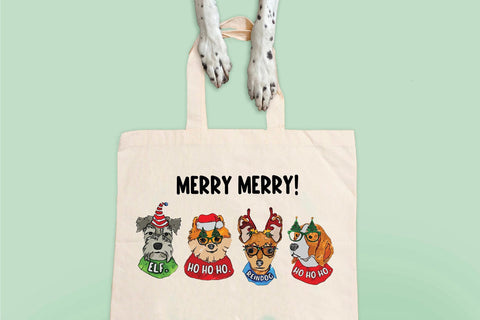 Merry Merry Dog Christmas Tote