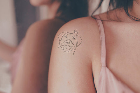 Dog Portrait Temporary Tattoos