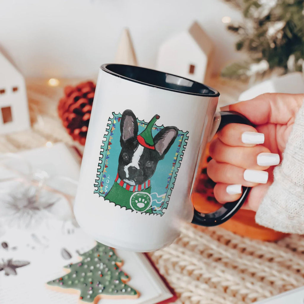 Custom Christmas Pet Portrait Stamp Festive Mug - Elf