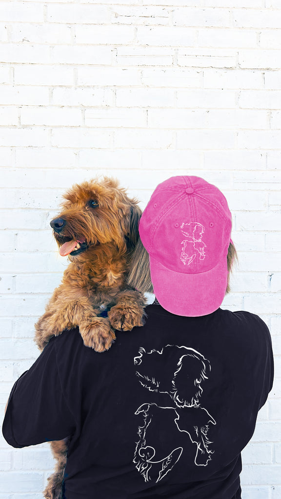 9 Colors! Custom Dog or Cat or Other Pet's Side Profile Baseball Hat in Fuschia