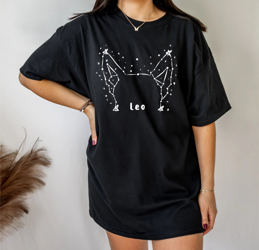 Custom Petstellations Pet Ears Constellation T-Shirt in Black