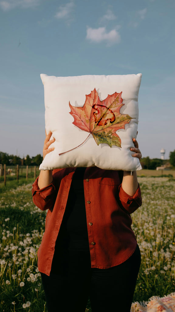 Custom Paw and/or Nose Print on Leaf Fall Pillow