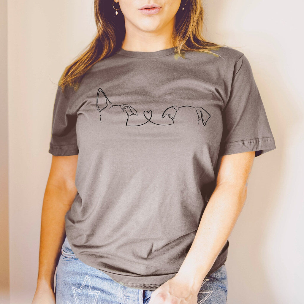 Custom Dog, Cat, or Other Pets' Ears Heart Outline T-Shirt