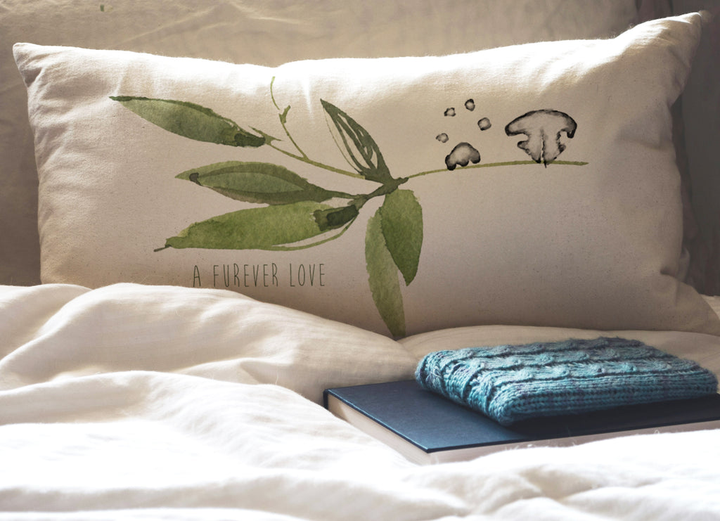 Custom Paw and/or Nose Print on Leaf Fall Pillow - Paw and Nose Print