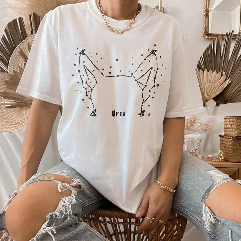 Custom Petstellations Pet Ears Constellation T-Shirt in White