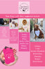 a pink poster with pictures of dogs and their owners