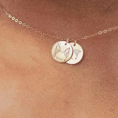 Custom Pet Constellation Necklace - Two Pendants
