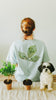 Comfort Colors (Color: Bay) Custom Paw or Nose Print on Green Leaf T-Shirt