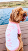 Personalized Pet Name Custom Dog Raglan Tee in Pink/White