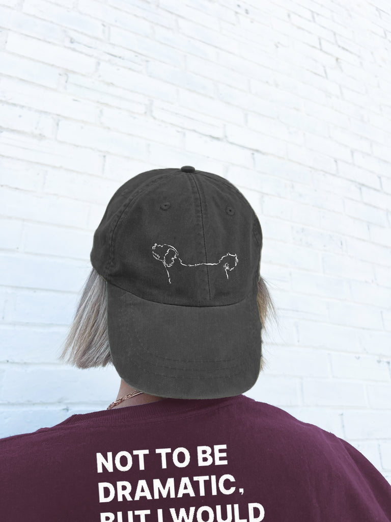 9 Colors! Custom Dog or Cat or Other Pet's Side Profile with Tail Baseball Hat in Black