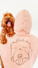 Minimalist Dog, Cat, or Other Pet Portrait Crew Neck Unisex Sweatshirt Hoodie in Peach With Goldendoodle