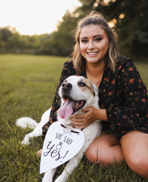 She Said Yes! Wedding Announcement Engagement Photo Shoot Special Occasion Dog Sign Dog Photo Prop Sign for Photo Shoot