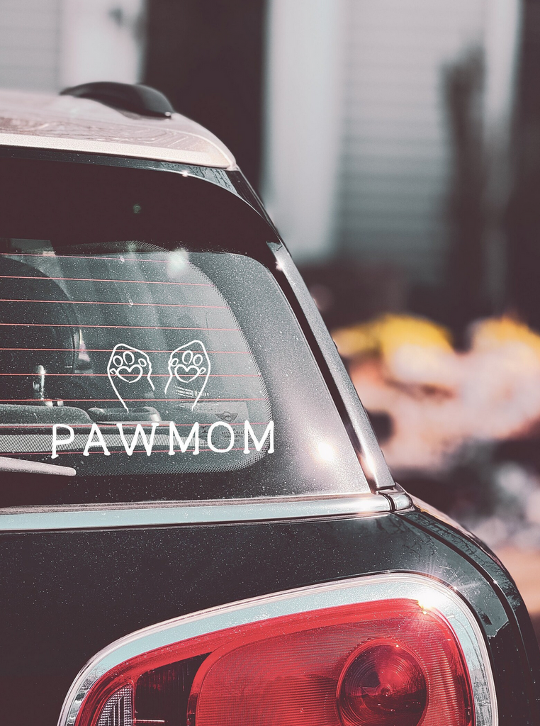 Pawmom or Pawdad with Optional Custom Wording Car Decal