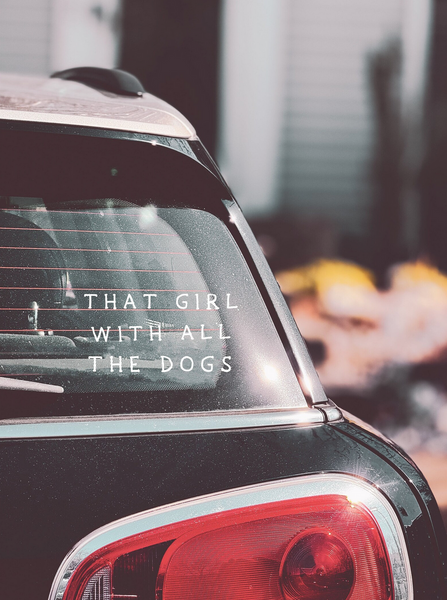 That Girl With All The Dogs or Cats Car Decal