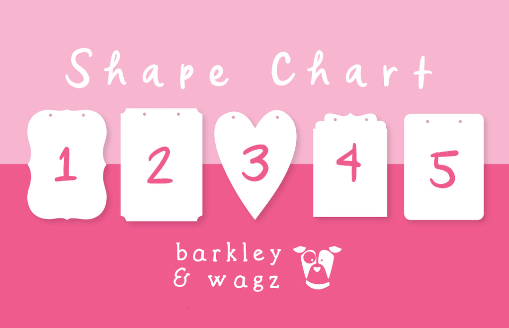 Shape Chart - a pink background with white numbers and a heart