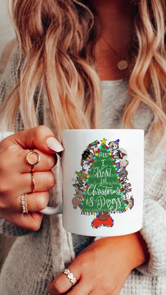 All I Want For Christmas is Dogs Festive Mug - White Handle