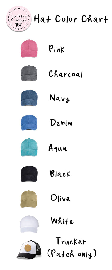 Hat Color Chart for Barkley & Wagz