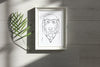 Custom Full Face Pet Portrait with Bandana Wall Art Print