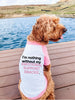 Personalized Funny Wording Custom Dog Shirt Tee - Emotional Support Snacks - Pink/White