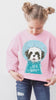 Custom Snow Globe Pet Portrait Kid's Sweatshirt - Pink Sweater
