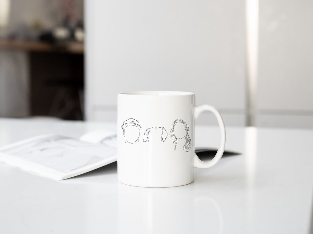 Custom Human and Dog, Cat, or Other Pet's Outline Coffee Mug