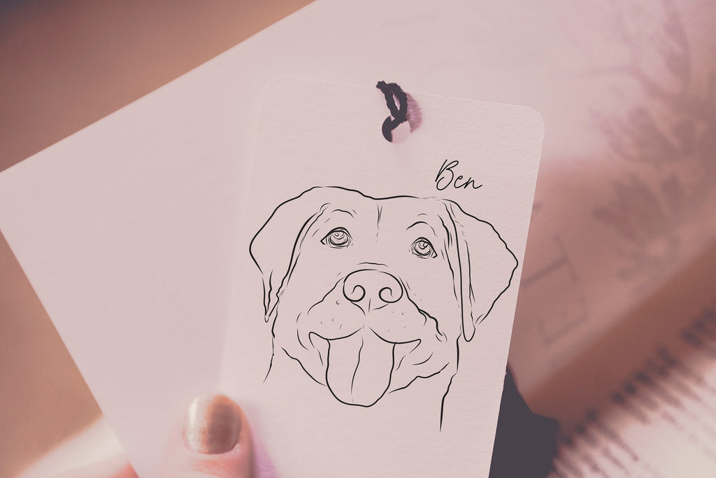 Custom Dog, Cat, or Other Pet's Full Portrait with Name Bookmark