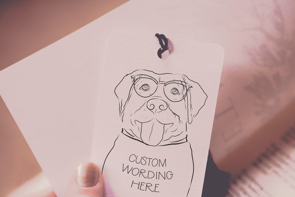 Custom Dog, Cat, or Other Pet's Full Portrait with Personalized Wording Bookmark