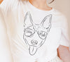 Custom Full Face Vacay Mode Portrait Drawing Dog, Cat, or Other Unisex T-Shirt