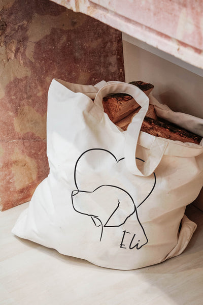 Custom Side Profile with Heart Tote Bag